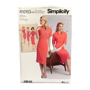 Simplicity 1950s Vintage Sewing Pattern R10153 Misses For Classy Dresses